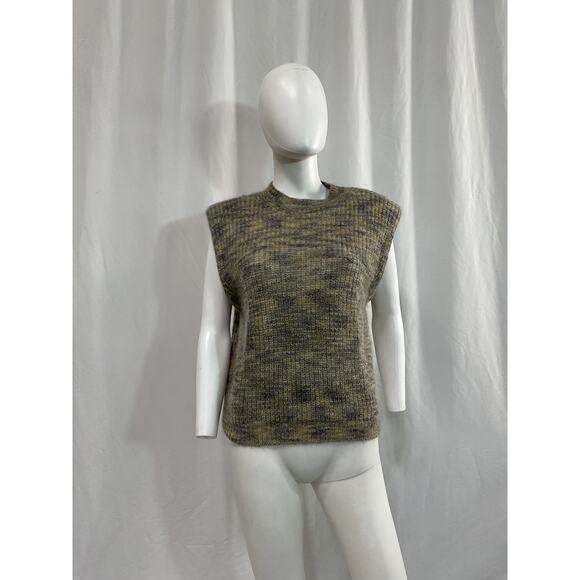 Les Coyotes De Paris 'Morris' Green M�lange Cashmere Sweater Vest Size 4 - Picture 1 of 4